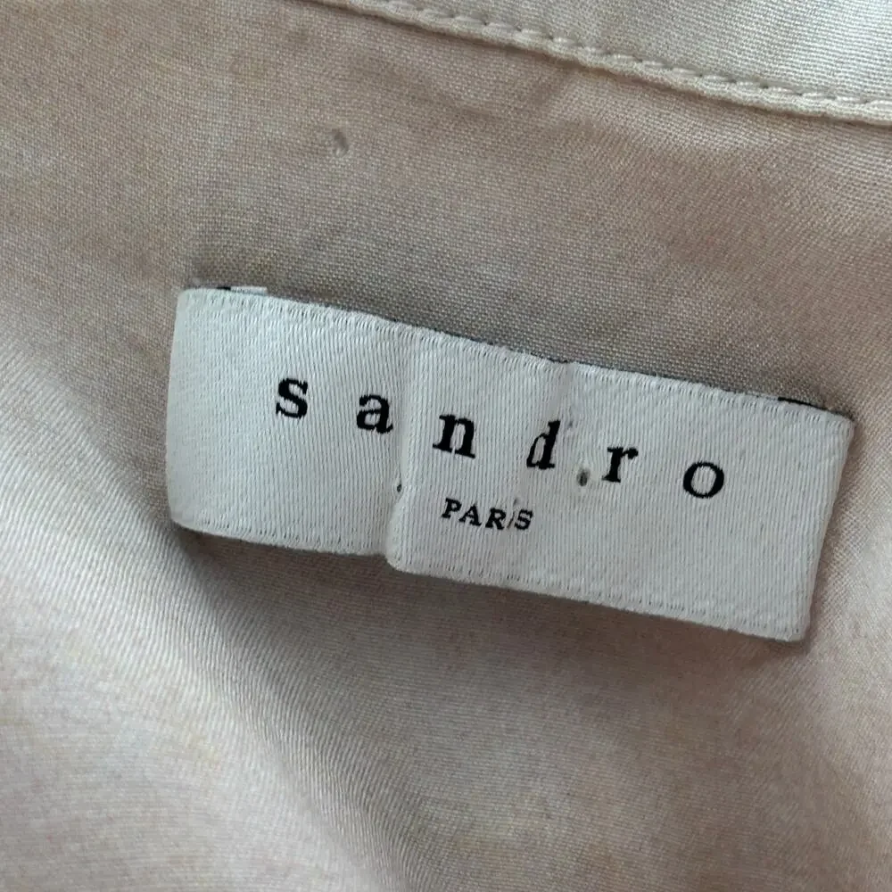 Sandro Paris Pink Embellished Tropical Hawaiian Button Down Top - Picture 9 of 12